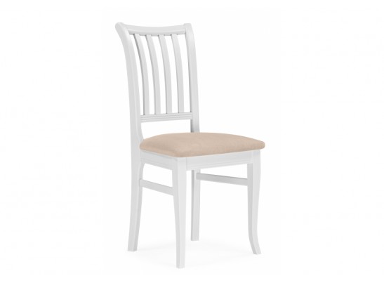 Деревянный стул Фрезино с проножкой бежевый велюр / белый в Каменске-Уральском