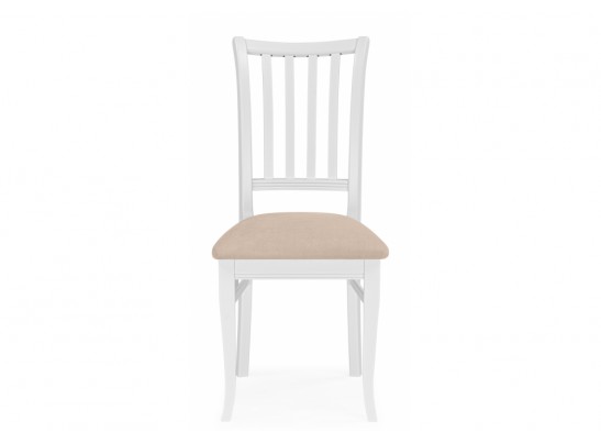 Деревянный стул Фрезино с проножкой бежевый велюр / белый в Каменске-Уральском