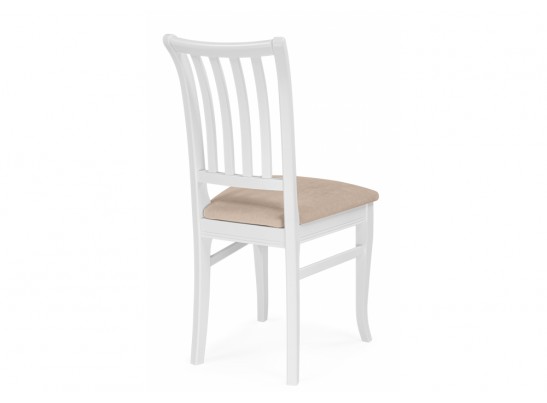 Деревянный стул Фрезино с проножкой бежевый велюр / белый в Каменске-Уральском