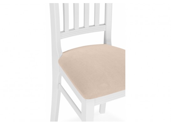 Деревянный стул Фрезино с проножкой бежевый велюр / белый в Каменске-Уральском