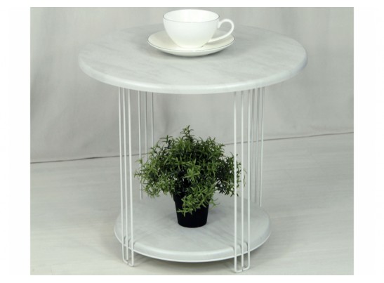 Кофейный столик SHT-CT32-1 бетон лофт / белый муар в Каменске-Уральском