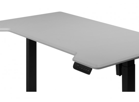 Компьютерный стол Маркос 140х80 светло-серый / черный в Каменске-Уральском