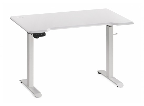 Компьютерный стол Маркос с механизмом подъема 120х75х75 белый / шагрень белая в Каменске-Уральском