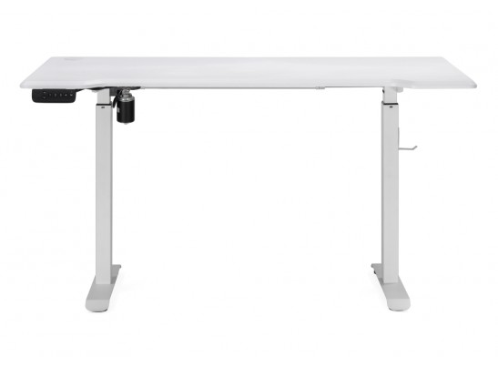 Компьютерный стол Маркос с механизмом подъема 140х80х75 белая шагрень / белый в Каменске-Уральском
