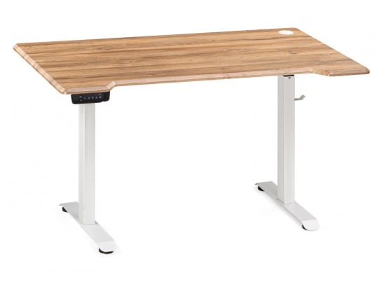 Компьютерный стол Маркос с механизмом подъема 140х80х75 белый / дуб вотан в Каменске-Уральском