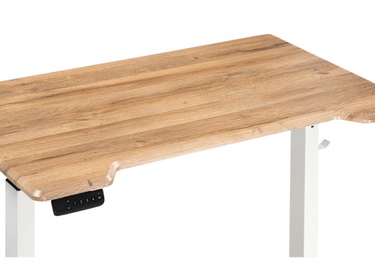 Компьютерный стол Маркос с механизмом подъема 140х80х75 белый / дуб вотан в Каменске-Уральском