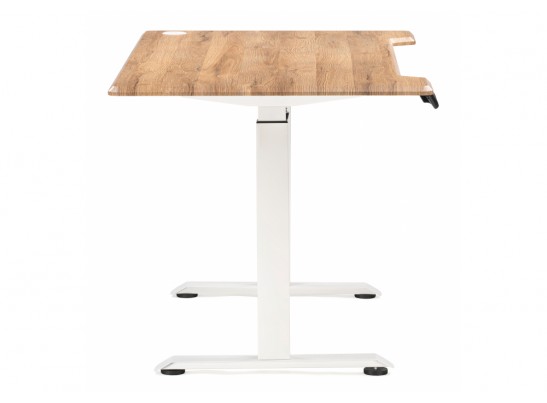 Компьютерный стол Маркос с механизмом подъема 140х80х75 белый / вотан дуб в Каменске-Уральском