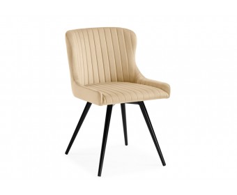 Кресло Хабри крутящееся бежевый / черный глянец