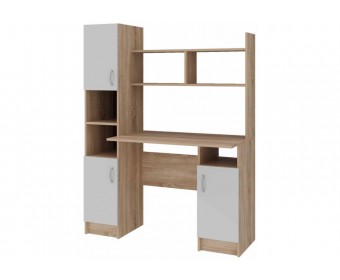 Письменный стол Бишоп 6 123х57х160 дуб сонома / белый