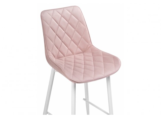 Полубарный стул Баодин велюр розовый / белый в Каменске-Уральском