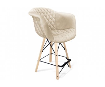 Полубарный стул Sheffilton SHT-ST31-C4/S80-1 кремовый / прозрачный лак / черный муар