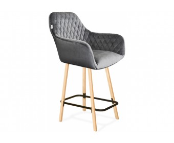 Полубарный стул SHT-ST38/S94-1 угольно-серый / прозрачный лак / черный муар