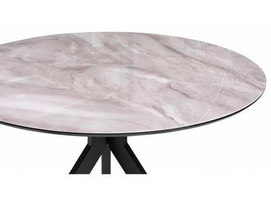 Стеклянный стол Том 110х110х75 серый / черный в Каменске-Уральском