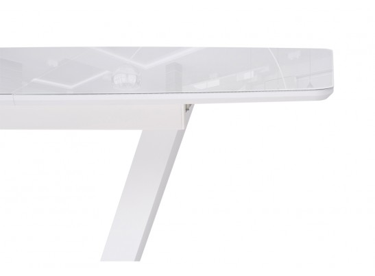 Стол на тумбе Петир 120(160)х80 ультра белый / белый / камень белый в Каменске-Уральском