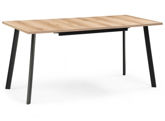 Стол раскладной Колон Лофт 120 25 мм черный матовый / дуб делано светлый в Каменске-Уральском