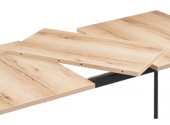 Стол раскладной Колон Лофт 120 25 мм черный матовый / дуб делано светлый в Каменске-Уральском