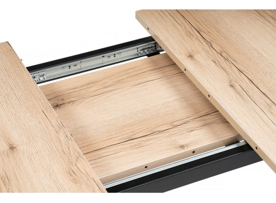 Стол раскладной Колон Лофт 120 25 мм черный матовый / дуб делано светлый в Каменске-Уральском