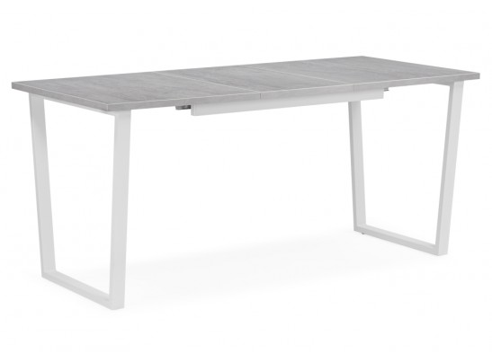 Деревянный стол раскладной Лота Лофт 120(160)х75 бетон светлый / белый матовый в Каменске-Уральском