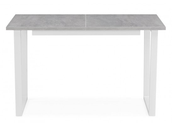 Деревянный стол раскладной Лота Лофт 120(160)х75 бетон светлый / белый матовый в Каменске-Уральском