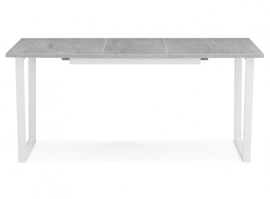 Деревянный стол раскладной Лота Лофт 120(160)х75 бетон светлый / белый матовый в Каменске-Уральском