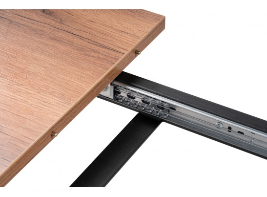 Стол раскладной Лота Лофт 140(180)х80х74 25 мм дуб делано темный / матовый черный в Каменске-Уральском