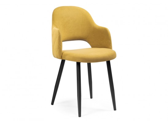 Стул на металлокаркасе Гутрид прошивка ромбы сзади черный / горчичный в Каменске-Уральском