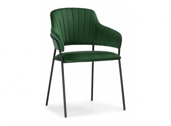 Стул на металлокаркасе Инклес темно-зеленый / черный глянец в Каменске-Уральском