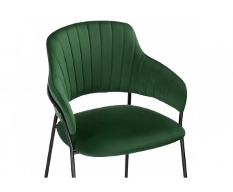 Стул на металлокаркасе Инклес темно-зеленый / черный глянец