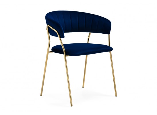 Стул на металлокаркасе Kamelia 1 dark blue / gold в Каменске-Уральском