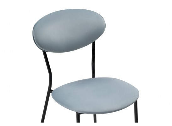 Стул на металлокаркасе Корсе пыльно-голубой / черный глянец в Каменске-Уральском