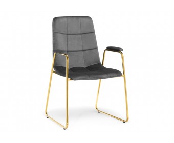 Стул на металлокаркасе Lana dark grey / gold