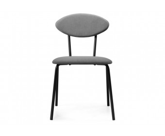 Стул на металлокаркасе Мареон катания сильвер / черный матовый