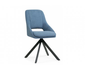 Стул на металлокаркасе Оливер крутящийся синий / черный