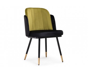 Стул на металлокаркасе Penelopa black / hakki /  black / gold