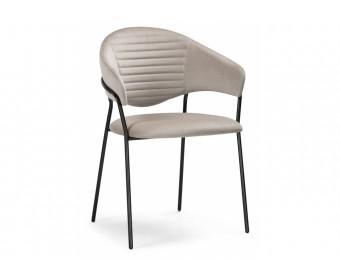 Стул на металлокаркасе Рансол дымчатый / черный глянец