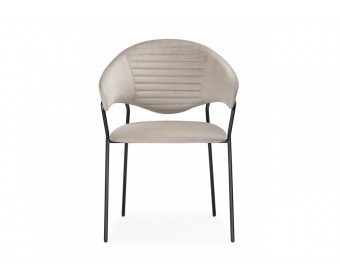 Стул на металлокаркасе Рансол дымчатый / черный глянец