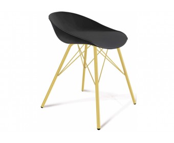 Стул на металлокаркасе SHT-ST19/S37 черный / золото