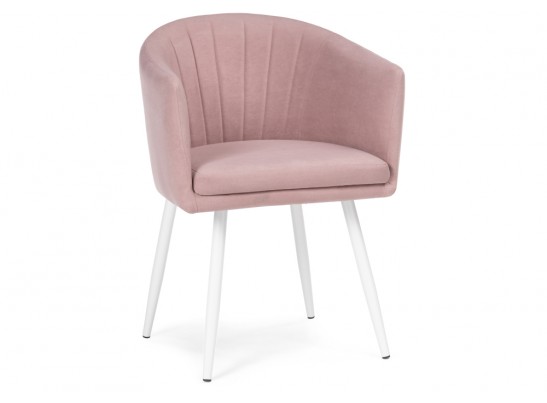 Стул на металлокаркасе Валета пыльно-розовый / белый каркас в Каменске-Уральском