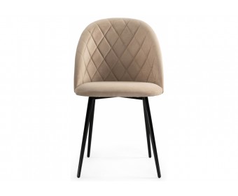 Стул на металлокаркасе Зест микровелюр 05 / черный глянец