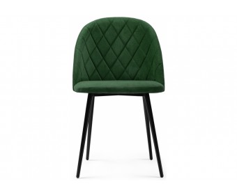 Стул на металлокаркасе Зест темно-зеленый / черный глянец