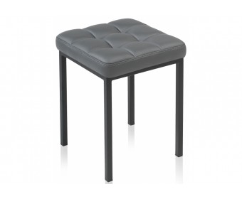 Табурет Байя кожзам темно-серый / черный матовый