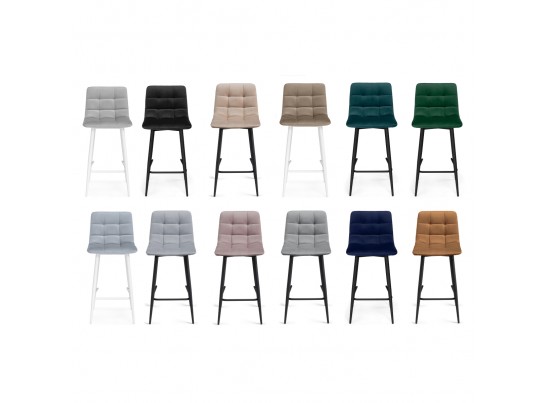 Комплект стульев полубарных Симпл 2 шт темно-серый / черный в Каменске-Уральском