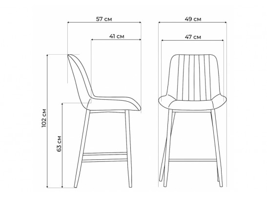 Полубарный стул Вейв темно-серый / черный в Каменске-Уральском