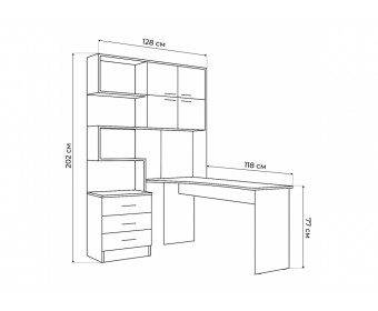 Компьютерный стол Эльброни правый кашемир