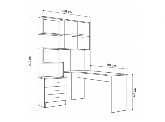 Компьютерный стол Эльброни правый кашемир в Каменске-Уральском
