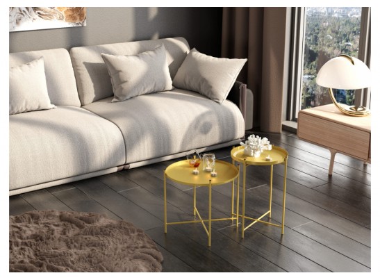 Комплект столиков SHT-CT8/CT8-2 золото в Каменске-Уральском