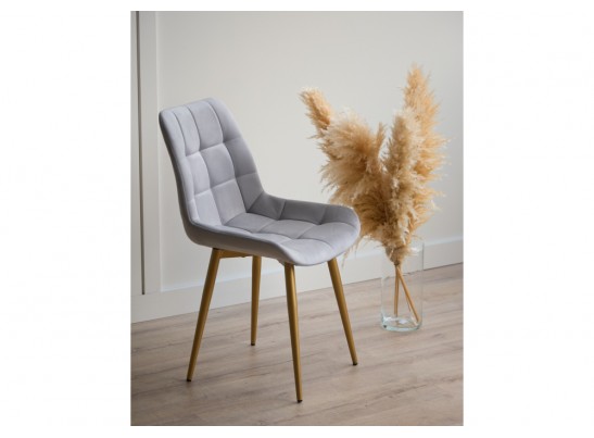 Стул на металлокаркасе Челси 360 К светло-серый (zd 960) / золотой в Каменске-Уральском