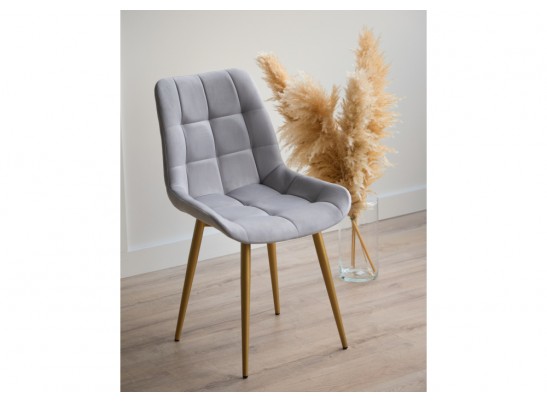 Стул на металлокаркасе Челси 360 К светло-серый (zd 960) / золотой в Каменске-Уральском