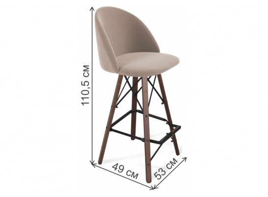 Барный стул Sheffilton SHT-ST35/S80 латте / темный орех / черный муар в Каменске-Уральском