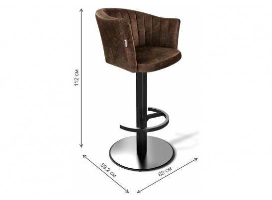 Барный стул Sheffilton SHT-ST42-1/S137 кофейный трюфель / черный муар в Каменске-Уральском